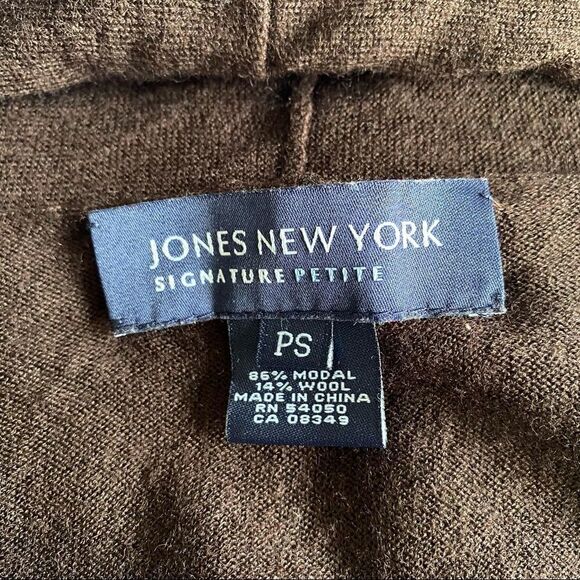 Jones New York Brown V Neck Sweater | Size PS - Picture 5 of 7